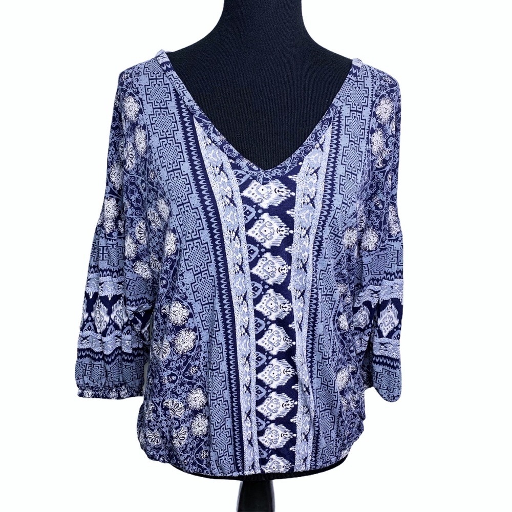 Lucky Brand Top Large Boho Western F385